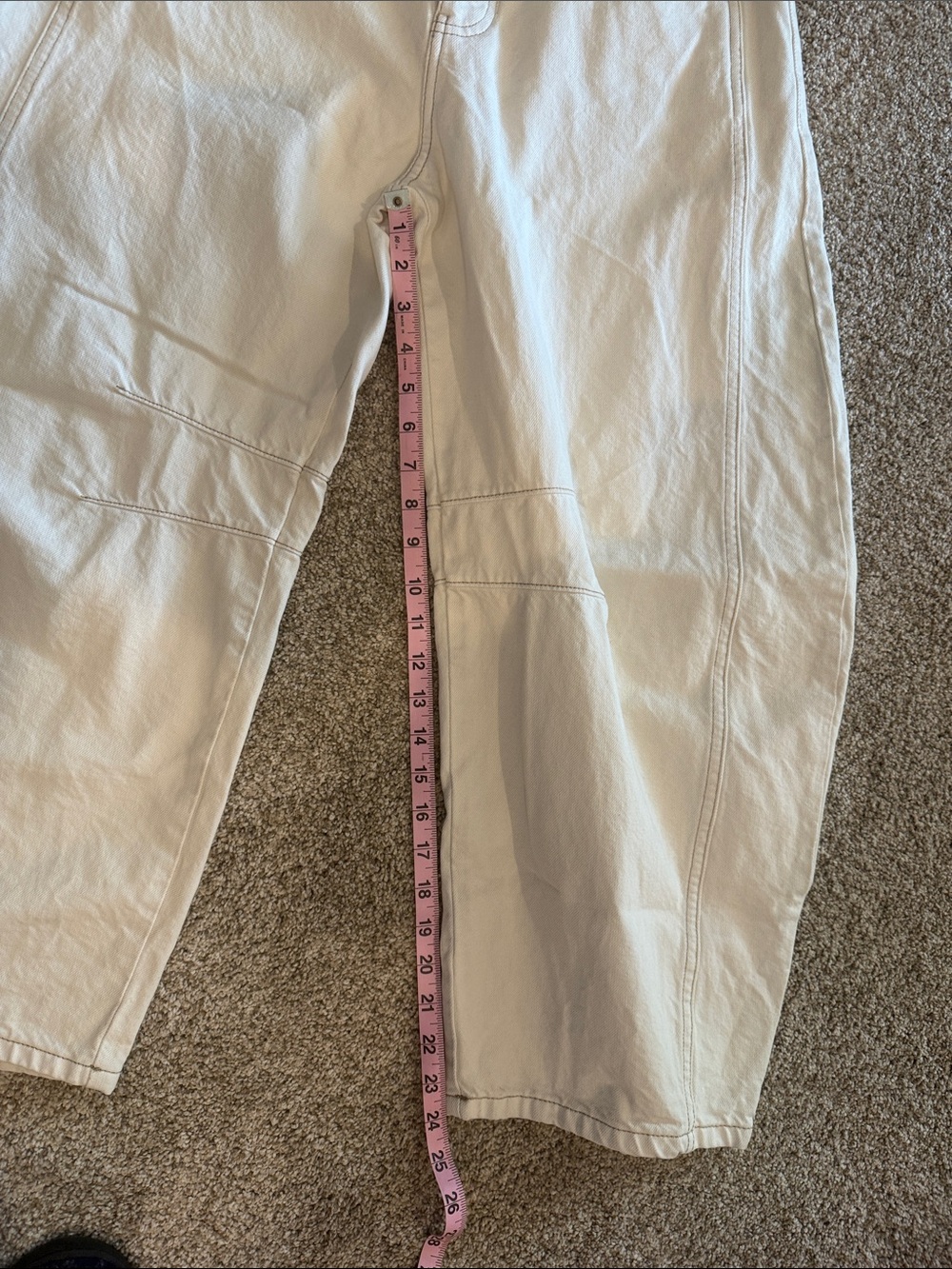 We The Free Good Luck Mid-Rise Barrel Jeans, Milk, 28 - Picture 7 of 10